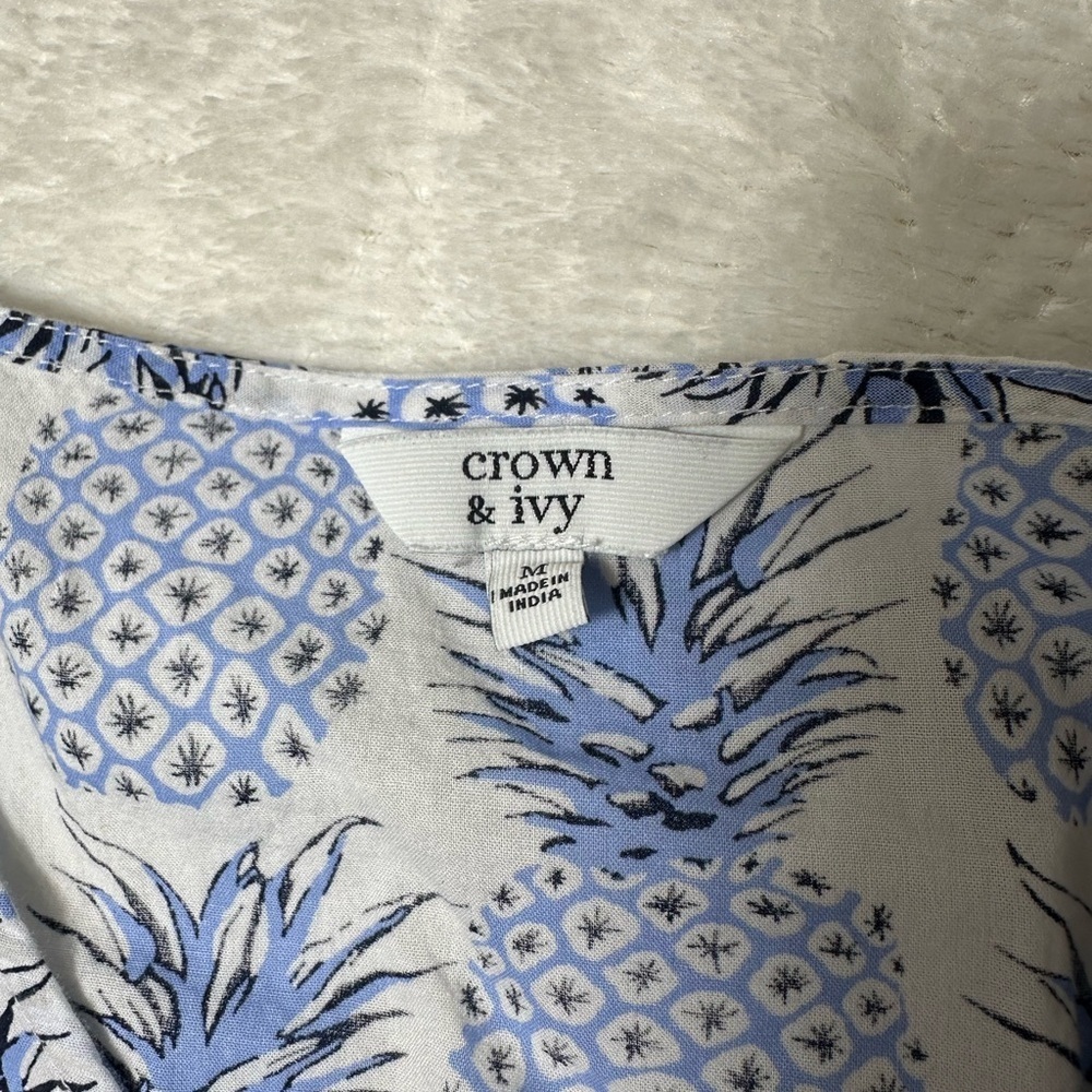 crown & ivy Blue and White Pineapple Dress or beach cover - Picture 2 of 8